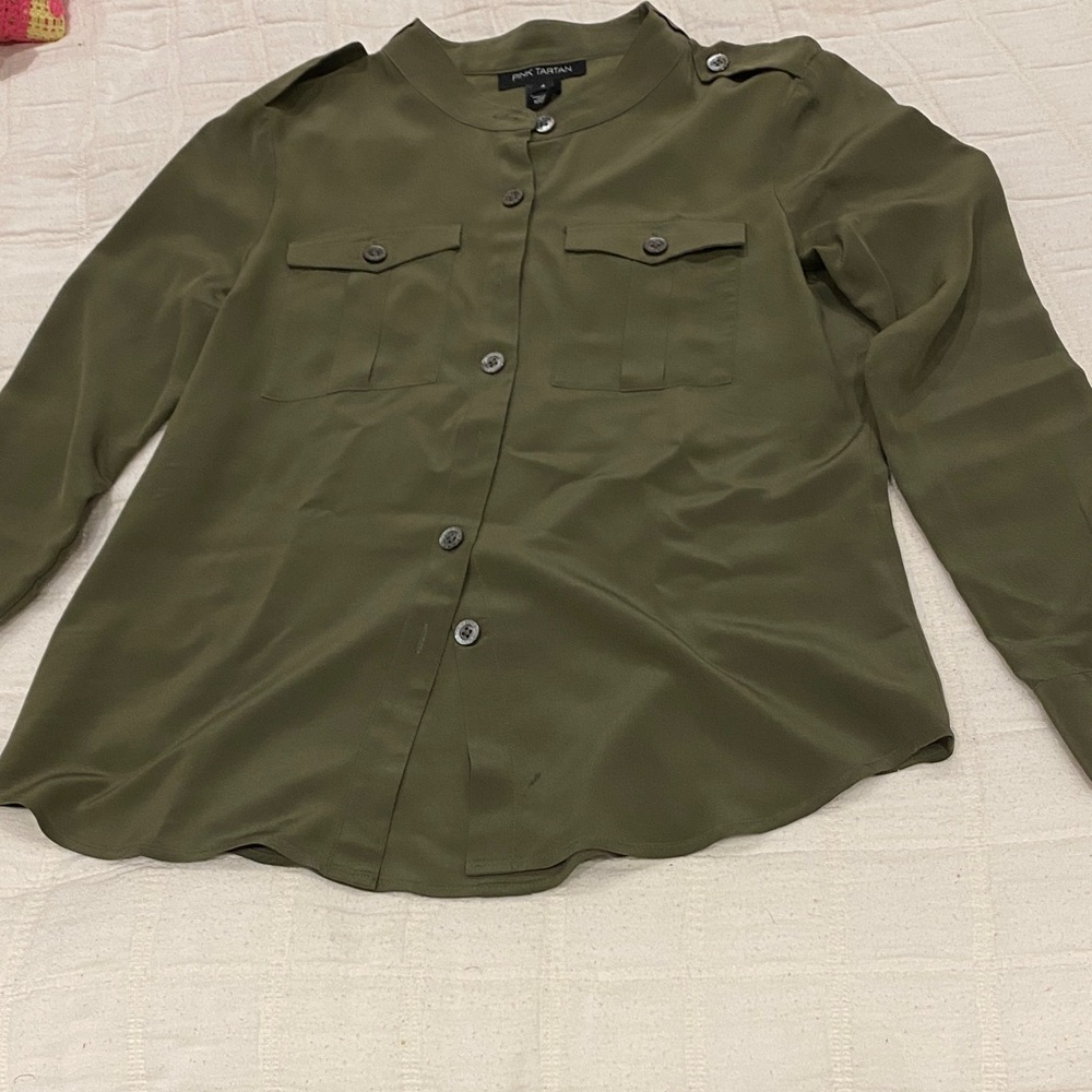 Pink Tartan Khaki Button-Up Shirt